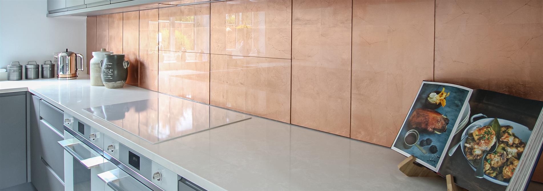 copper tiles modern kitchen