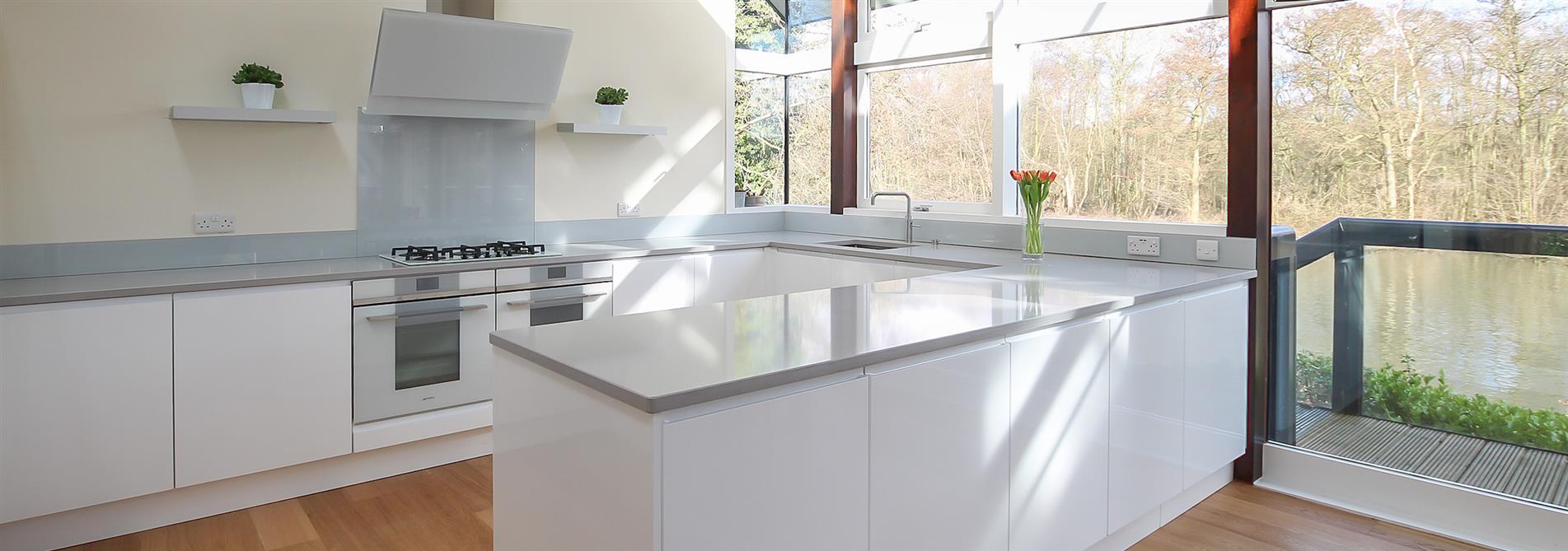 Minimalist white and grey Kitchen